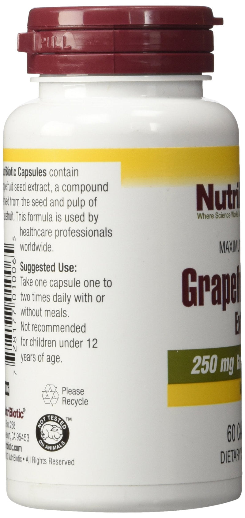 NutriBiotic – Grapefruit Seed Extract Capsules 250mg, 60 Count | Maximum Strength with Bioflavonoids | Potent Immune & Overall Health Support | Easy to Swallow | Vegan, Gluten Free, Non-GMO - NewNest Australia