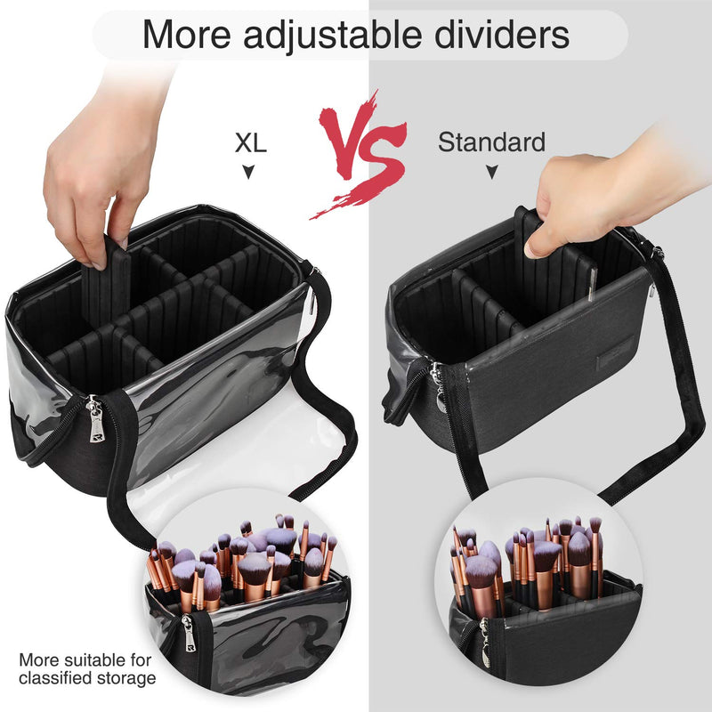 Relavel Professional Cosmetic Case Makeup Brush Organizer Makeup Artist Case with Belt Strap Holder Multi Functional Cosmetic Bag Makeup Handbag for Travel Home Gift - NewNest Australia