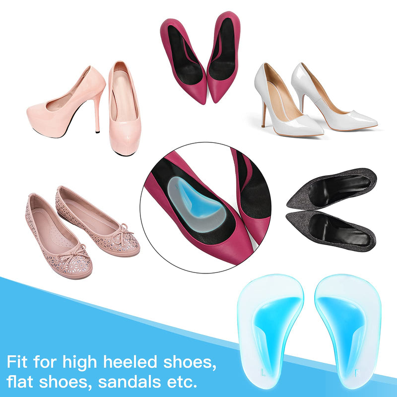 Pufeuoo 5 Pairs Gel Arch Support Insoles, Gel High Heel Inserts Cushion Pads, Silicone Orthotic Arch Support Insoles for Women Men Orthopedic Flat Feet, Plantar Fasciitis and Fallen Arches - NewNest Australia