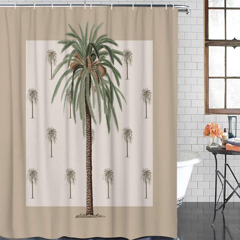 ZOE GARDEN Shower Curtain Set with Hook 72" x 72", Tropical Plants in Summer Beach Palm Trees | Bathroom Decor Waterproof Polyester Fabric Bathroom Accessories Bath Curtain 72*72IN=183*183CM - NewNest Australia