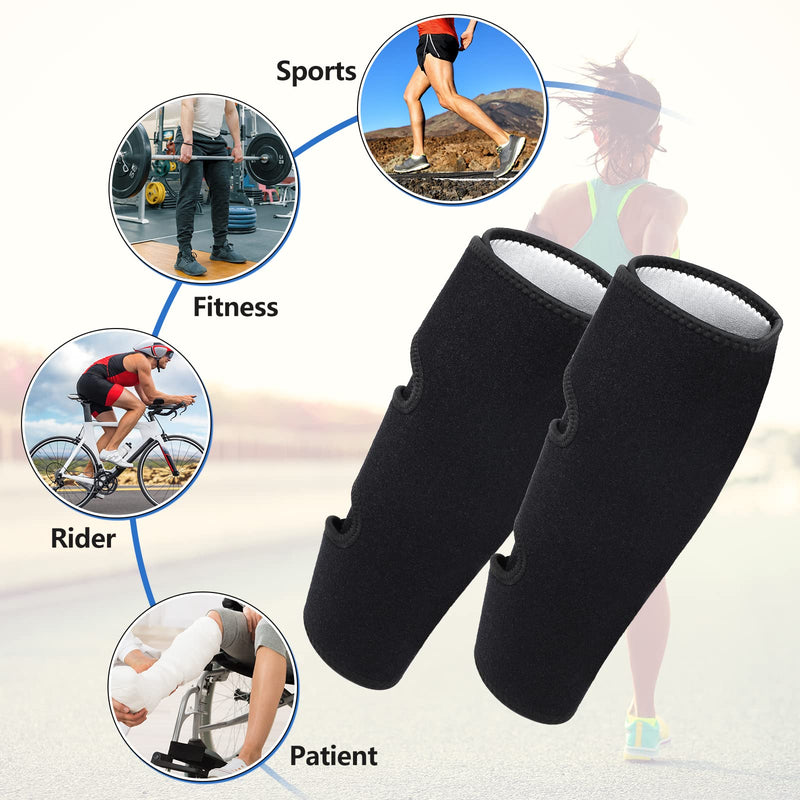 2 Pack Calf Support Brace Shin Splint Compression Sleeve Adjustable Shin Splints Support Running Calf Compression Sleeve Knee and Calf Support Lower Leg Compression Wrap for Men and Women, Black - NewNest Australia