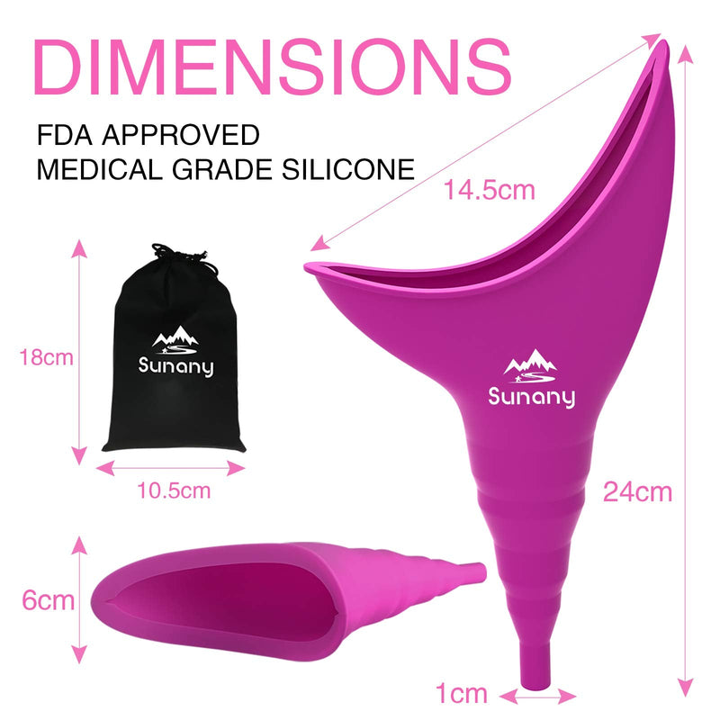 Female Urination Device,Reusable Silicone Female Urinal Foolproof Women Pee Funnel Allows Women to Pee Standing Up,Women's Urinal with Drawstring Bags is The Perfect Companion for Travel and Outdoor fuchsia - NewNest Australia