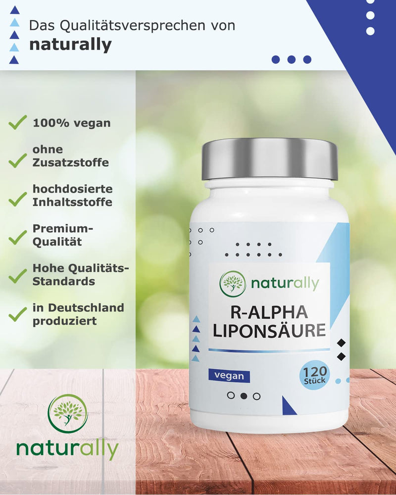 naturally R Alpha lipoic acid capsules [for 4 months] 120 pieces 300 mg R Alpha lipoic acid high dosage - Made in Germany, vegan, alpha gbc, nac - NewNest Australia