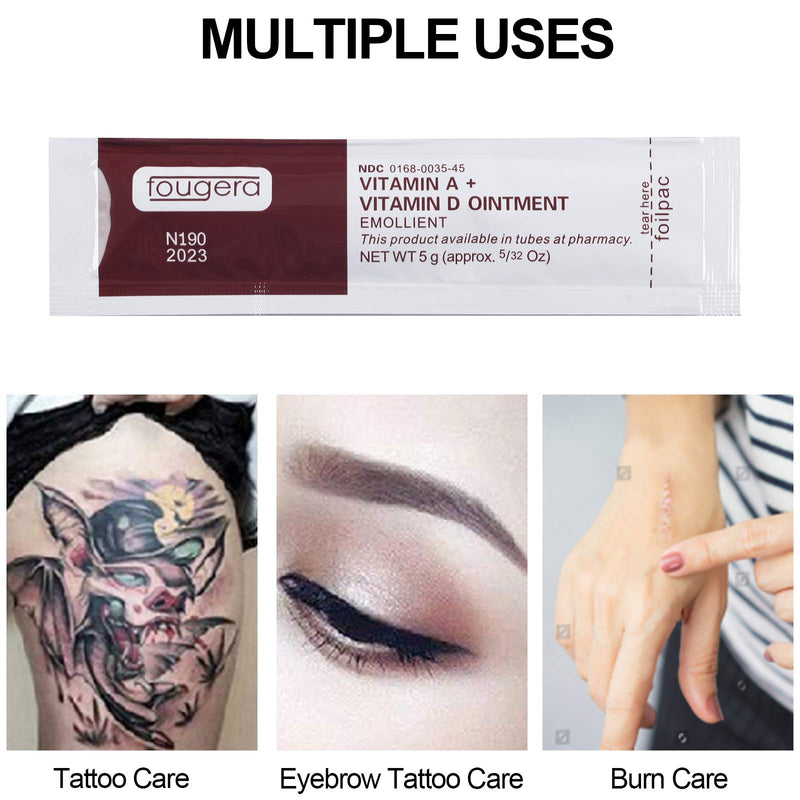 Tattoo Scar Repair Gel, 50Pcs Microblading Aftercare Ointment Vitamin A&D Anti-Inflammatory Anti Scar Tattoo Aftercare Cream for Makeup Microblading and Tattoo Healing Art Tattoo Supplies 50 Count (Pack of 1) - NewNest Australia