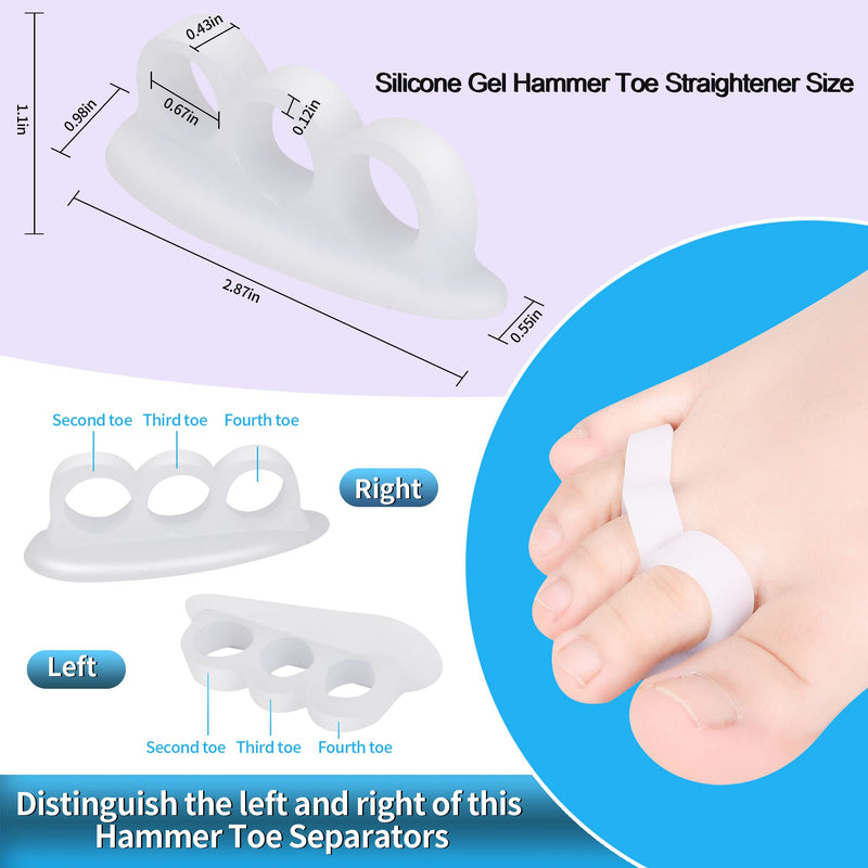 DYKOOK 6 PCS Hammer Toe Straightener | Hammer Toe Corrector | Hammer Toe Gels | 3 Loop Design Pinky Toes Joint Realign | Crooked,Curled,Overlapping Straightener | Gel Crests Splints Cushion,Support - NewNest Australia