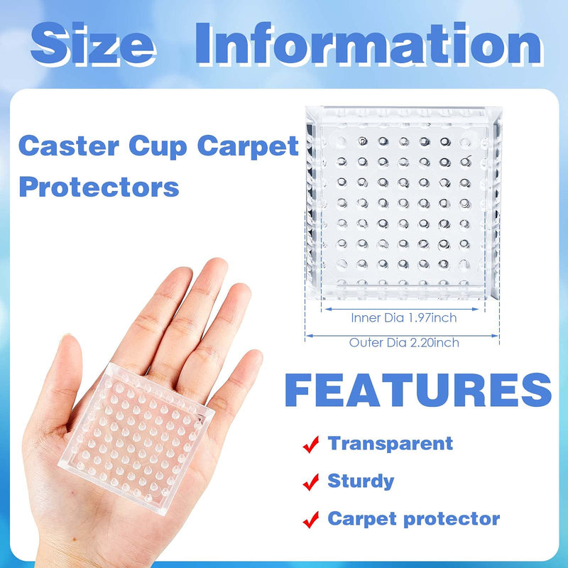 Carpet Protectors Spiked Caster Cups Clear Transparent Plastic Caster Cups Comfortable Touch Caster Cup Spiked Furniture Cup for Sofas, Tables, Chairs Other Furniture (8) 8 - NewNest Australia