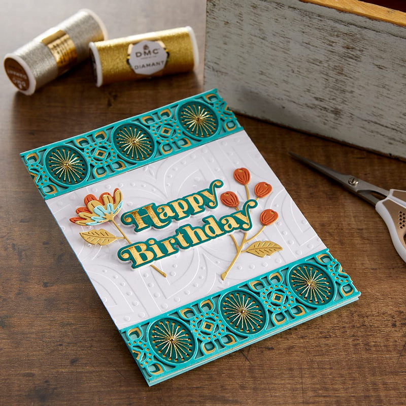 Spellbinders Kaleidoscope Strip Dies from The Spring Into Stitching Collection Etched Die Template, Bronze 48 Count - NewNest Australia