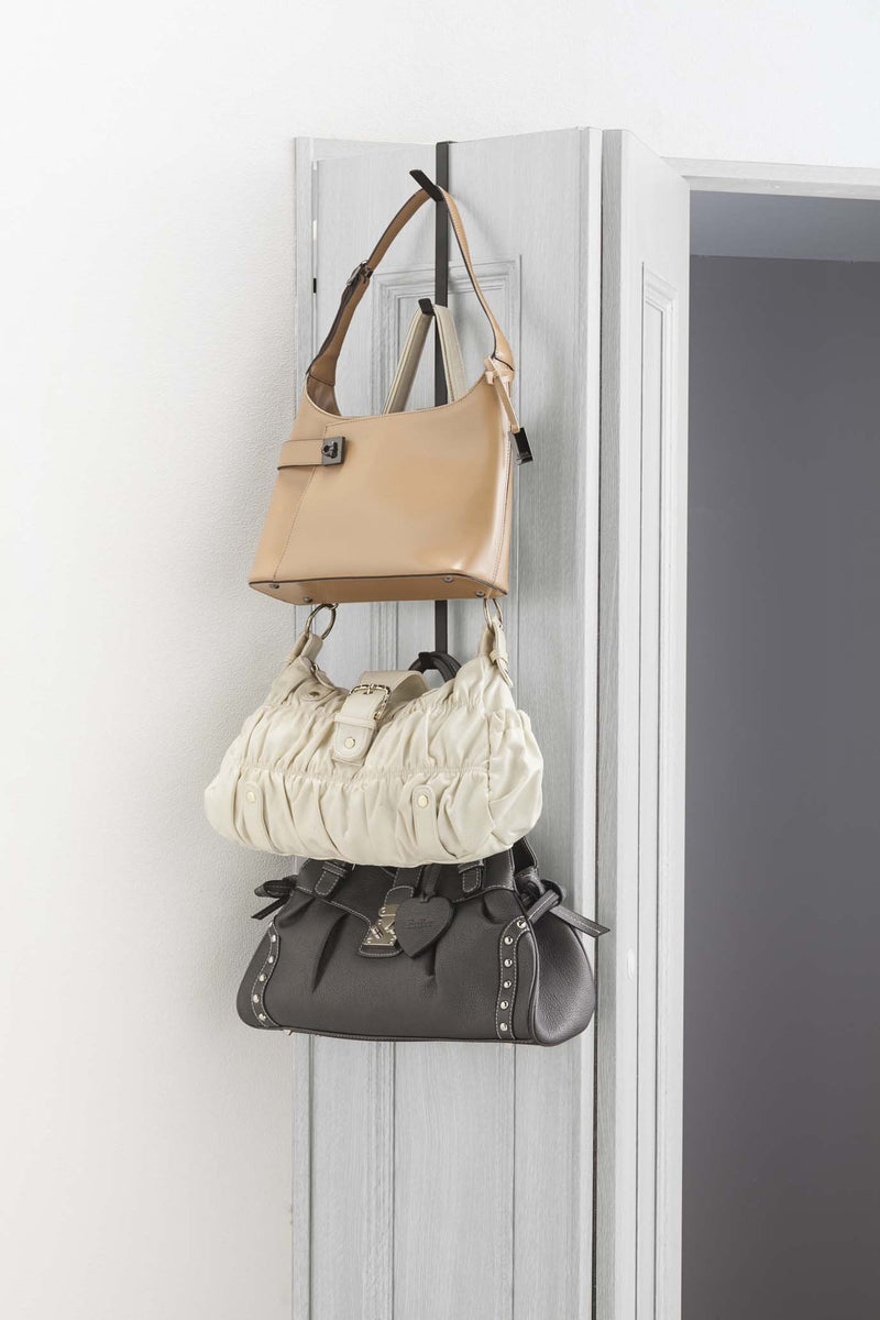 Yamazaki Home 7646 Over The Door Hooks - Vertical Hanging Coat Rack, Black - NewNest Australia