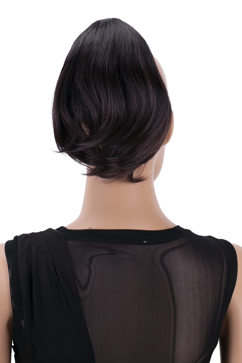 PRETTYSHOP Bun Hairpiece Ponytail With Butterfly Clip Hair Bun Bridal Hairstyle Hepburn Bun Scrunchie Straight Dark Brown Mix H414 dark brown mix #1T33B H414 - NewNest Australia
