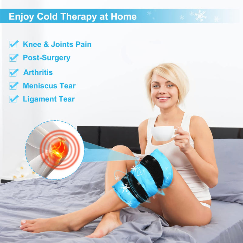 Healifty Knee Ice Pack Wrap - Ice Packs for Injuries Reusable - Ice Pack for Knee, Hot and Cold Gel Pack for Women & Men, Cold Compression Knee Wrap for Arthritis, Meniscus Tear and ACL Blue for Knee - NewNest Australia