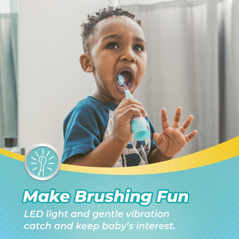 Papablic Debby Toddler Sonic Electric Toothbrush with Cute Dino Covers for Babies and Toddlers Ages 1-3 Years - NewNest Australia