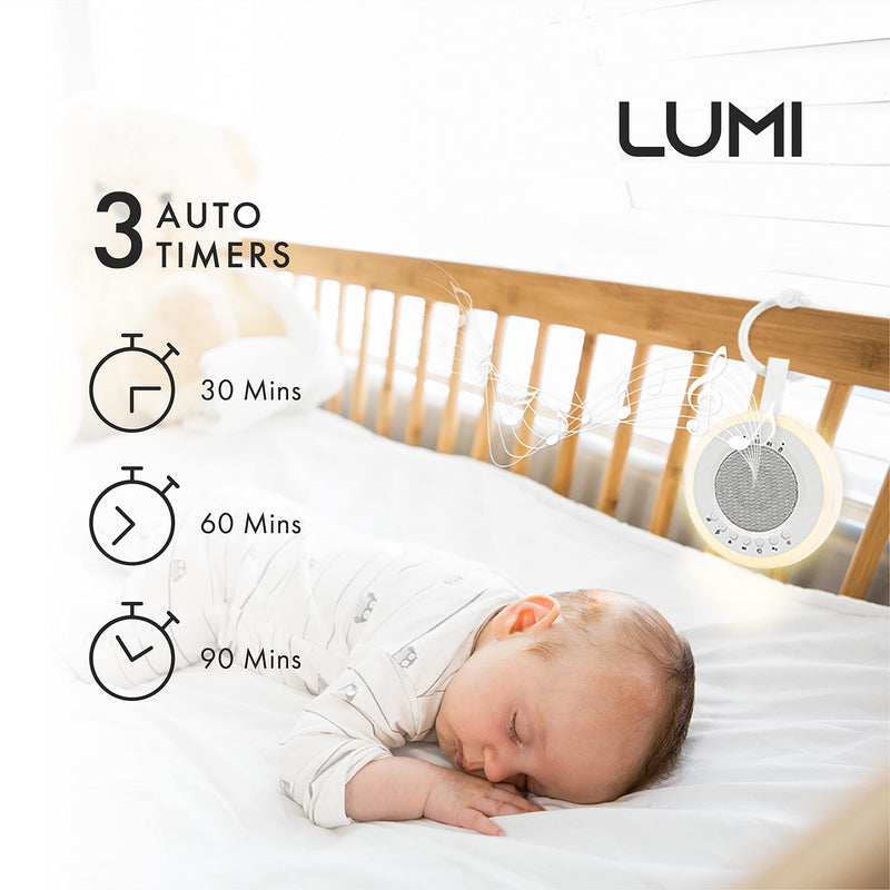 LUMI | Portable White Noise Machine | White Noise Machine Baby | Baby Sleep Aid | 16 Sounds | 3 Light Levels | Sleep Aid for Adults, Kids & Babies | Rechargeable - NewNest Australia