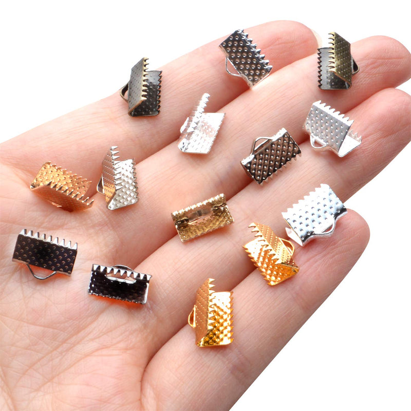 Pinch Crimp Ends,600Pcs Alloy Ribbon Clamps Ends Mixed Colors Ribbon Ends Crimp Ends Jewelry Making Findings for DIY Choker Anklets Crafts Making - NewNest Australia