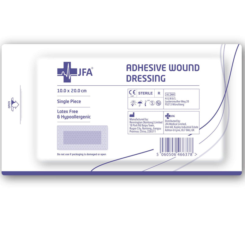 Pack of 25 Adhesive Wound Dressings - Suitable for cuts and grazes, Diabetic Leg ulcers, Venous Leg ulcers, Pressure Sores (100mmx200mm) 100mmx200mm - NewNest Australia