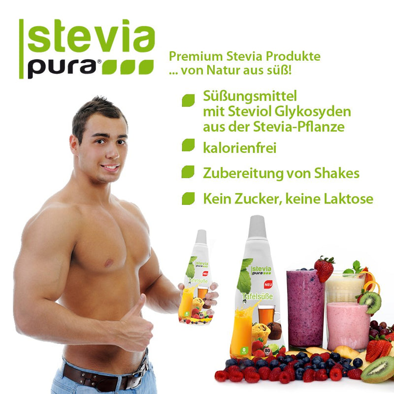 stevia pura | Pure stevia extract powder - white stevioside extract - highly concentrated sweetener from the stevia plant | 100% Stevia of which Reb-A 60% WITHOUT additives - WITHOUT sugar | 100 g can with measuring spoon 100 g (pack of 1) - NewNest Australia