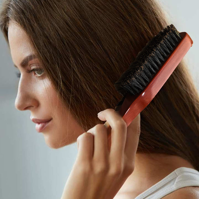 VinBee Beard Brush Boar Bristle Hair Brush Beard Brush for Men Facial Hair - Straightens & Promotes Beard Growth, Works with Natural Beard Oil & Beard Styling Balm to Soften Beard Red - NewNest Australia