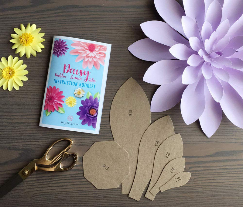 Paper Daisy, Dahlia, Zinnia, and Aster Template Kit 5" - 18" Leaf Templates Instruction Book Included for DIY Paper Flowers Daisy+Dahlia+Aster+Zinnia - NewNest Australia