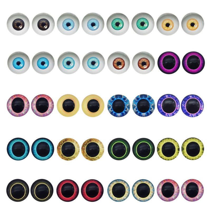 50 Pairs 6mm Glass Owl Unicorn Human Pupil Eyes for Clay Dolls Sculptures Craft DIY Finding Glue on Eyes - NewNest Australia