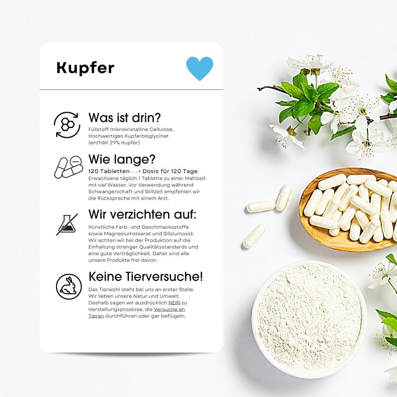 Fair & Pure® - Copper 2mg - Copper bisglycinate - vegan - 120 copper tablets - NewNest Australia