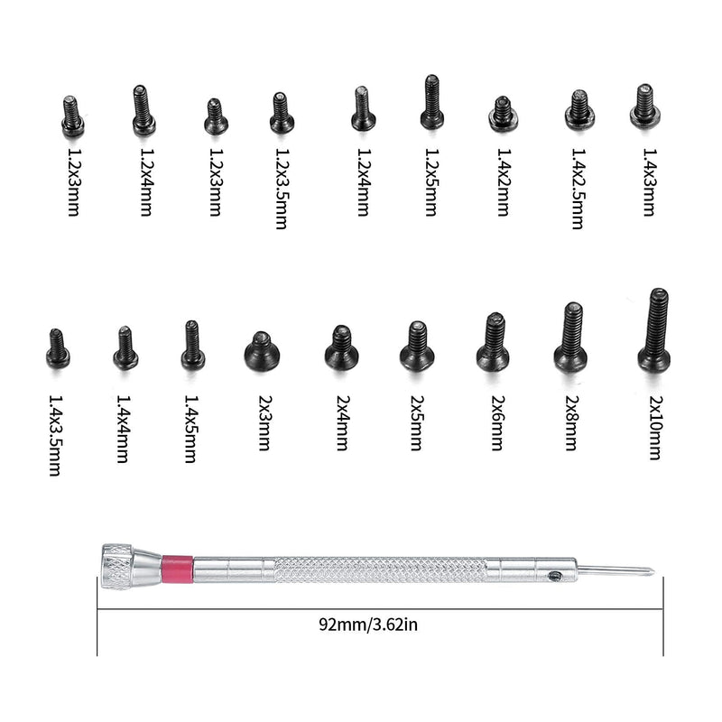 Vwoqiy 500pcs Micro Repair Screws, Tiny Carbon Steel Mini Screws Assortment, Electronic Screws for Glasses Laptop Jewelry Watch Repair with Screwdriver - NewNest Australia