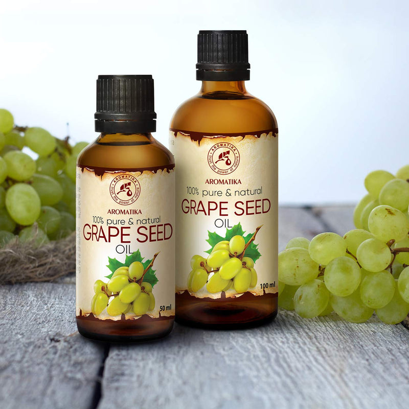 Cold-Pressed Grape Seed Oil - Grape Oil 100% Pure And Natural 50 Ml - Glass Bottle - Vitis Vinifera - Italy - Body Oil - Intensive Care Face - Body - Hair - Cosmetics - Body Care - NewNest Australia