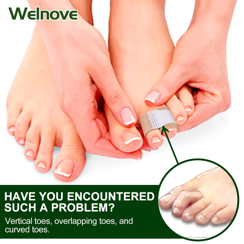 Welnove 10Pcs Hammer Toe Corrector, Hammer Toe Separator Splints, Hammer Toe Straightener Bandages, Cushioned Fabric Toe Wraps for Correcting Hammer Toes, Crooked Toes and Overlapping Toes - NewNest Australia