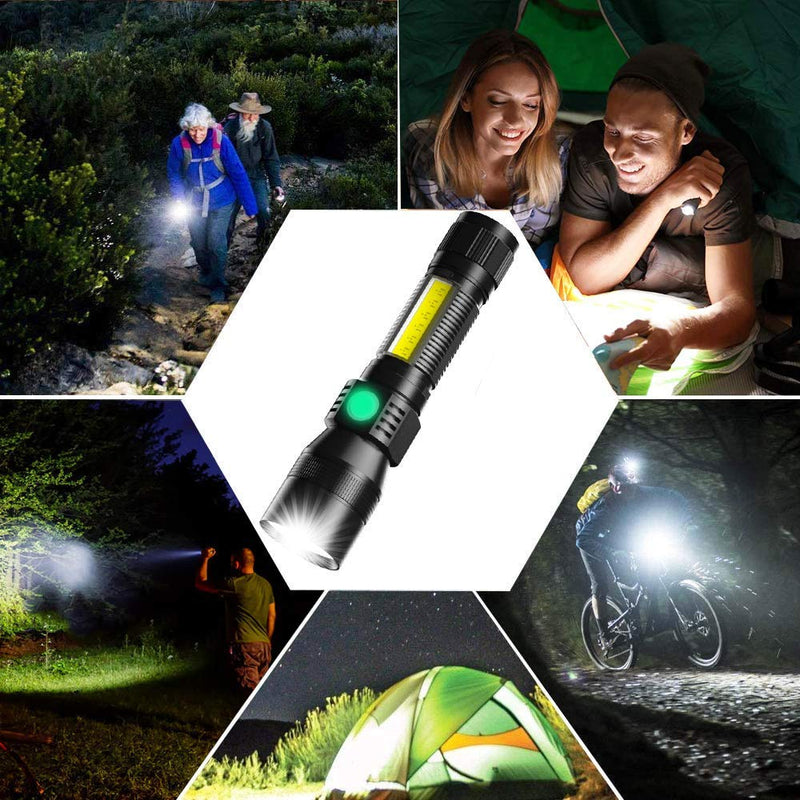 Black Light Flashlight Rechargeable, 3in1 LED Tactical Flashlight UV Black Light & Redlight, 1200Lumen 7 Light Modes, Zoomable, Waterproof Pocket-size Flashlight for Pet Urine Stains Detection/Camping 2pcs - NewNest Australia