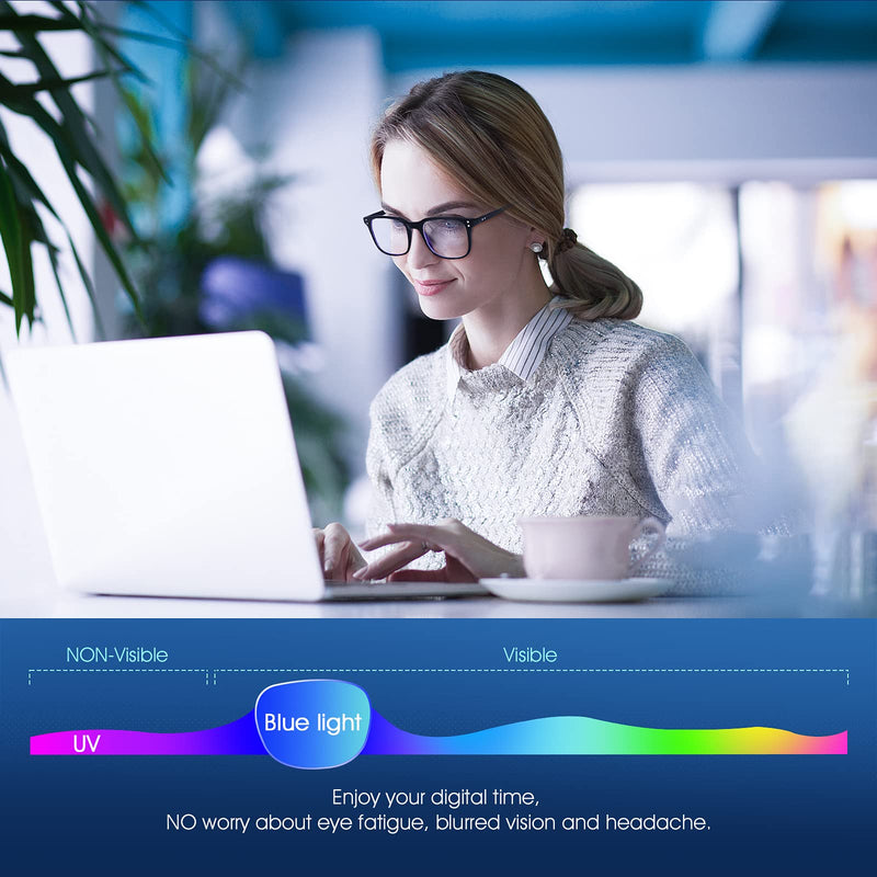 Vimbloom Blue Light Filter Glasses Computer Glasses PC Gaming Bluelight Filter UV Blue Light Blocking Glasses Anti Women Men No Strength Anti-Reflective Classic 5025 Black - NewNest Australia