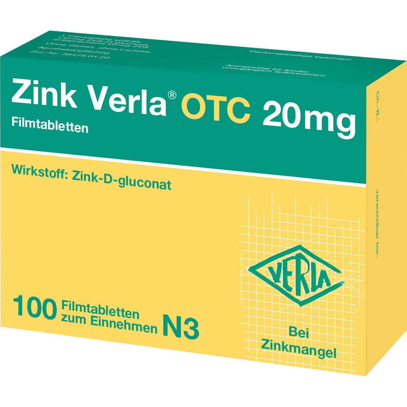 ZINC VERLA OTC 20 mg film-coated tablets 100 pcs - NewNest Australia