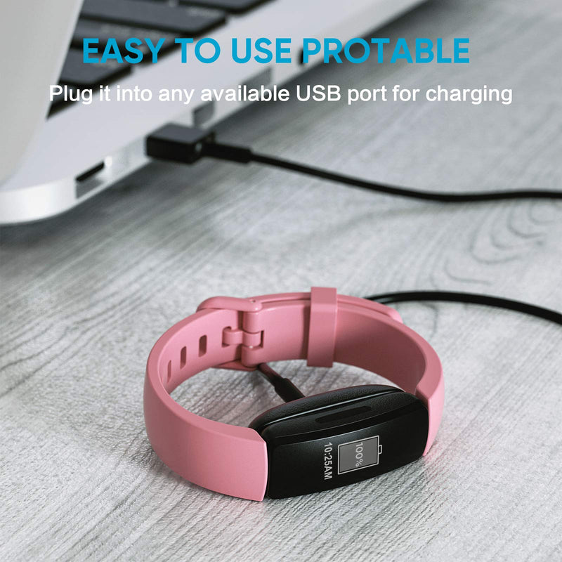 [2-Pack] Charger Cable for Fitbit Inspire 2 (Not for Inspire hr & Luxe), for Fitbit Inspire 2 Fitness Tracker, Replacement Charging Cable Accessory for Fitbit Inspire 2 (3.3 ft/1.0 ft) - NewNest Australia
