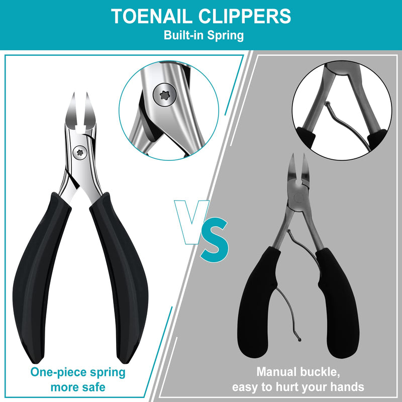 Toenail Clippers for Thick Nails, Toe Nail Clipper for Men Professional Ingrown Toenail Tool Cuticle Remover Nail Lift Nail Nippers for Chiropody with Easy Grip Handle -4pcs Set 4pc - NewNest Australia