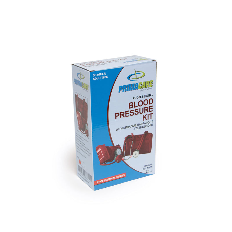 Primacare DS-9181-RD Professional Aneroid Sphygmomanometer and Sprague Rappaport Stethoscope, Manual Blood Pressure Kit with Cuff and Carrying Case, Red - NewNest Australia