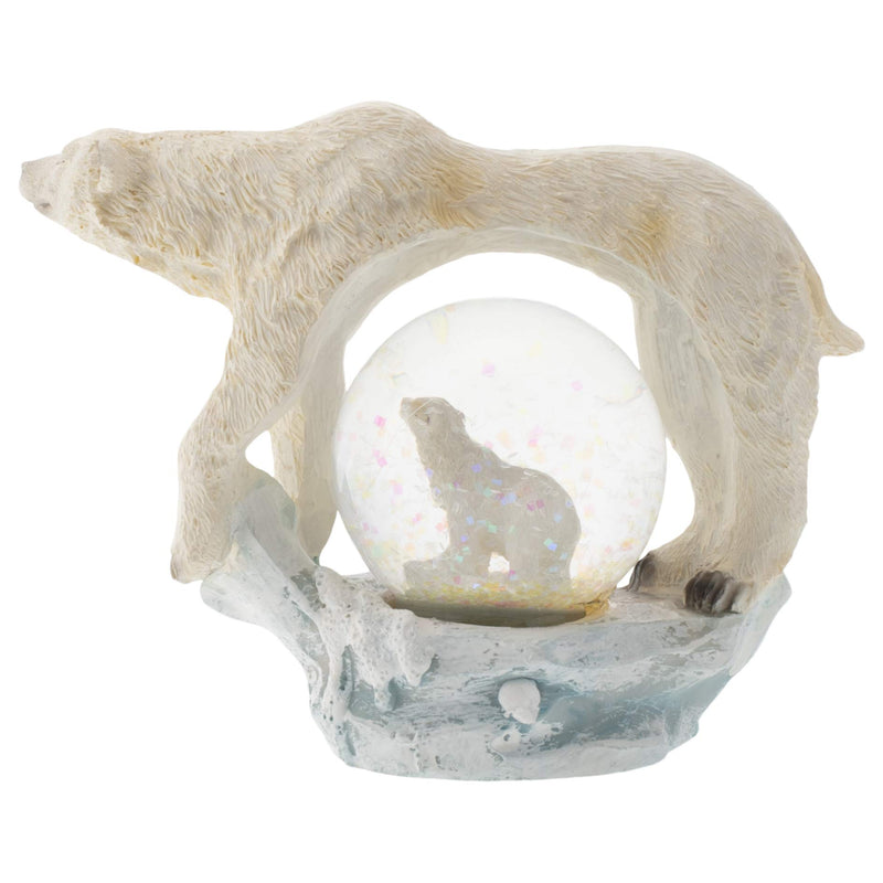 NewNest Australia - Elanze Designs White Polar Bear Figurine 45MM Glitter Water Globe Decoration 