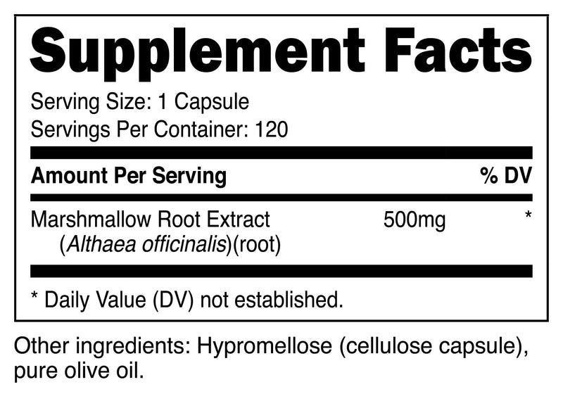 Nutricost Marshmallow Root 500mg, 120 Vegetarian Capsules - Gluten Free & Non-GMO - NewNest Australia