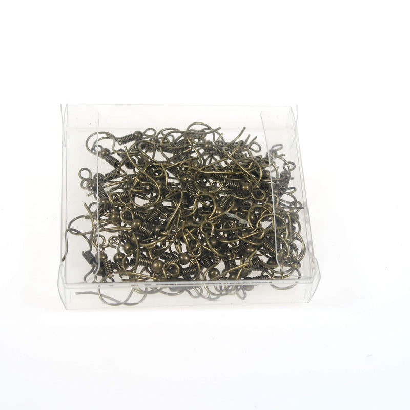 TOAOB 100pcs Earring Hooks Hypo Allergenic French Ear Wires with Ball and Coil 18mm Antique Bronze Fish Hook Earrings Making Supplies Jewelry Findings - NewNest Australia