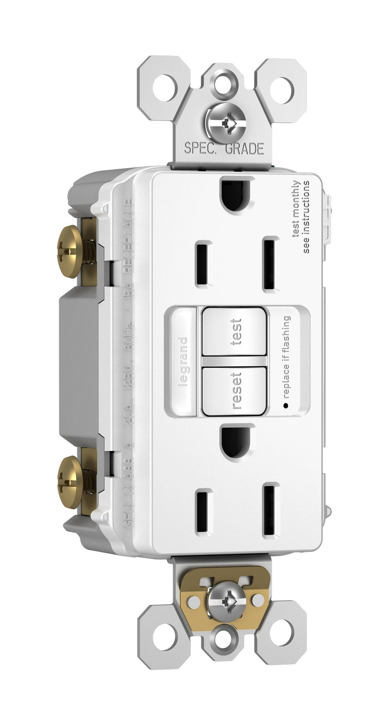 Legrand radiant Night Light, Self-Test GFCI Outlets, Safe for Kids, Tamper Resistant, White, 15 Amp, 1597NTLTRWCCD4 - NewNest Australia