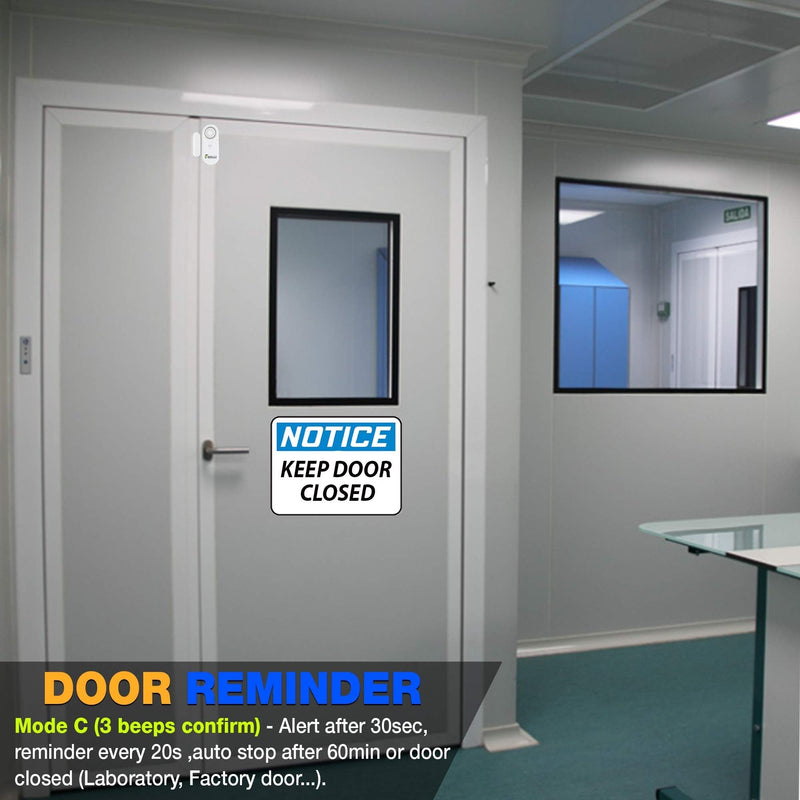 3in1 Alarm - Door Alarm with Delay 80 to 120 dB, Close Door Reminder, Time Delay Door Chime, Multiple Delays 0, 5, 10, 30, 60 Seconds. (White) White - NewNest Australia