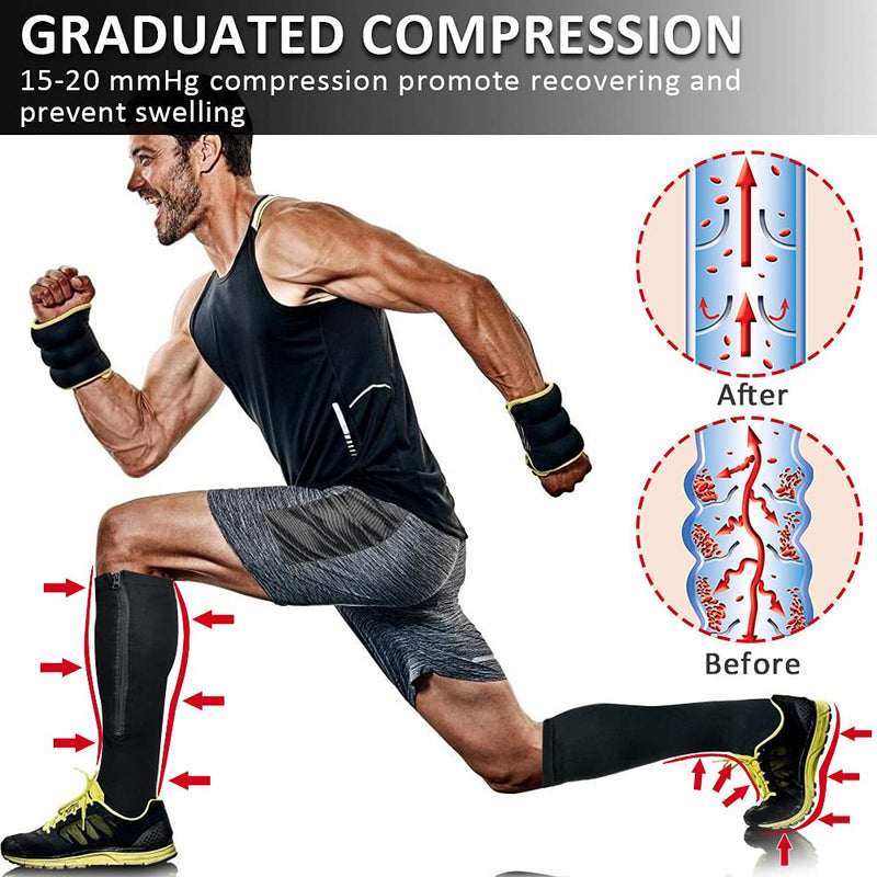 Ailaka Compression Socks with Zip, 15-20 mmHg Support Stockings with Zip for Men and Women Medical Compression Socks for Varicose Veins and Swollen Legs 2X-Large (1 Pair) Black - NewNest Australia