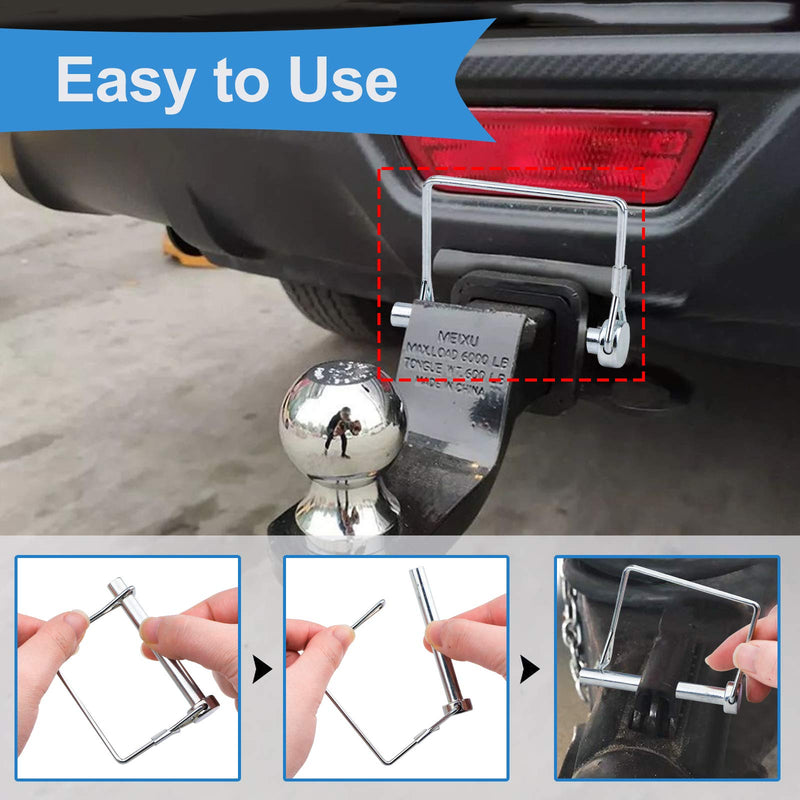 INCREWAY 3/8" Trailer Coupler Pin, 4pcs Heavy Duty Shaft Locking Pin Pto Pin Carbon Steel Safety Coupler Pin in 2-3/4" Long, Square Wire Locking Pin for Farm Lawn Garden Trailers - NewNest Australia