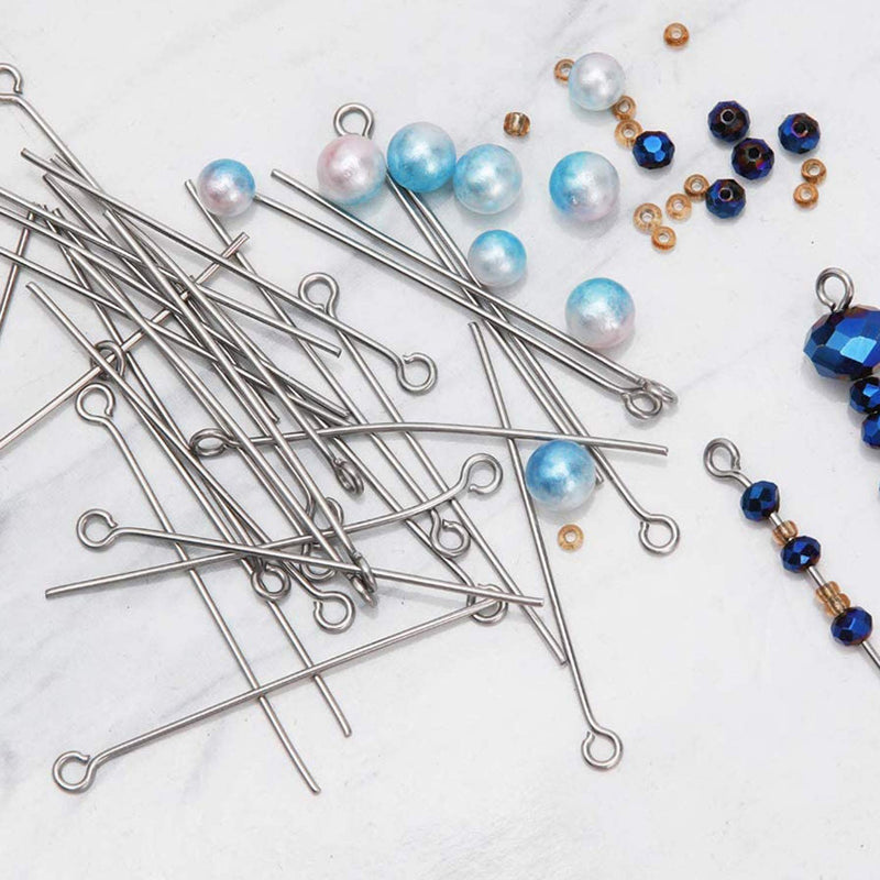300 Pcs 1.6 Inch 304 Stainless Steel Open Eye Pins Headpins for Jewelry Necklace Making, (Silver) - NewNest Australia
