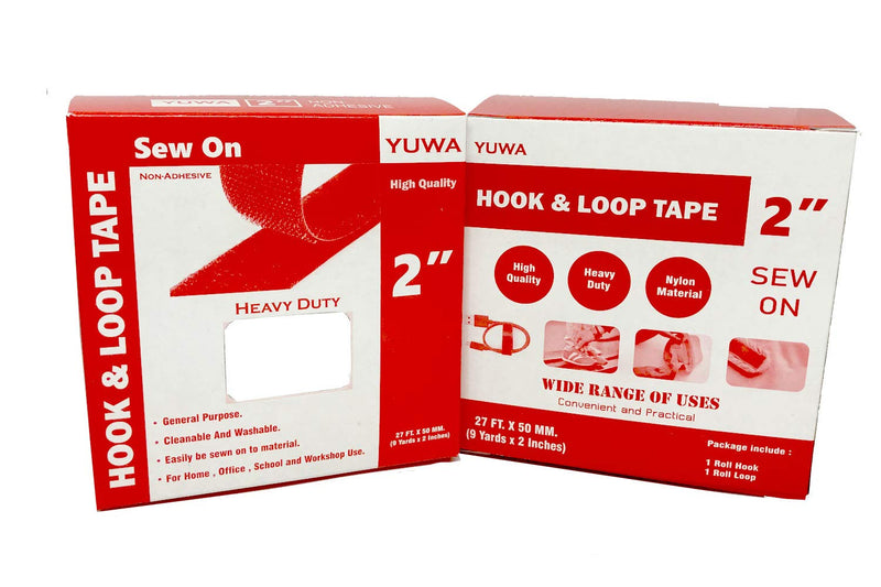 Yuwa 2 Inch Wide White Hook and Loop Magic Tape Sew-On Fastener Nylon for DIY Craft Non Adhesive (9 Yards) (White) - NewNest Australia