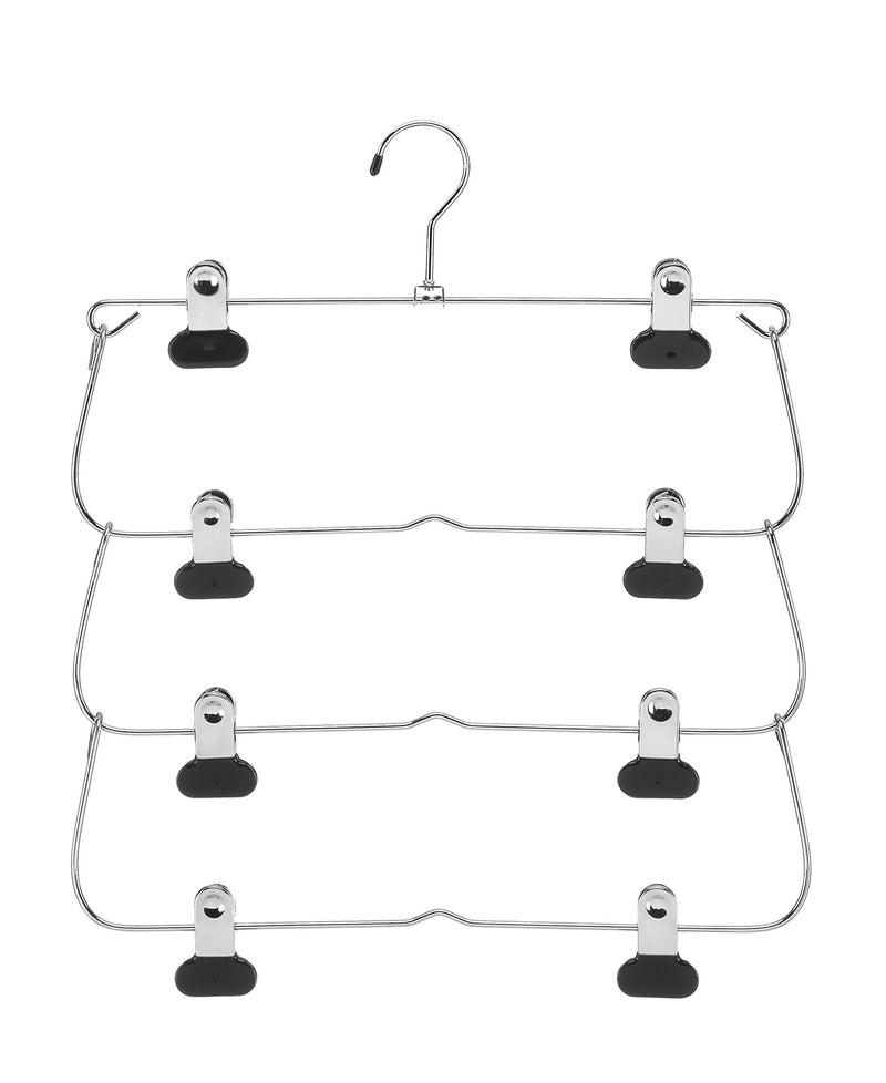 NewNest Australia - Whitmor 4-Tier Folding Skirt Hanger Chrome / Black 1 