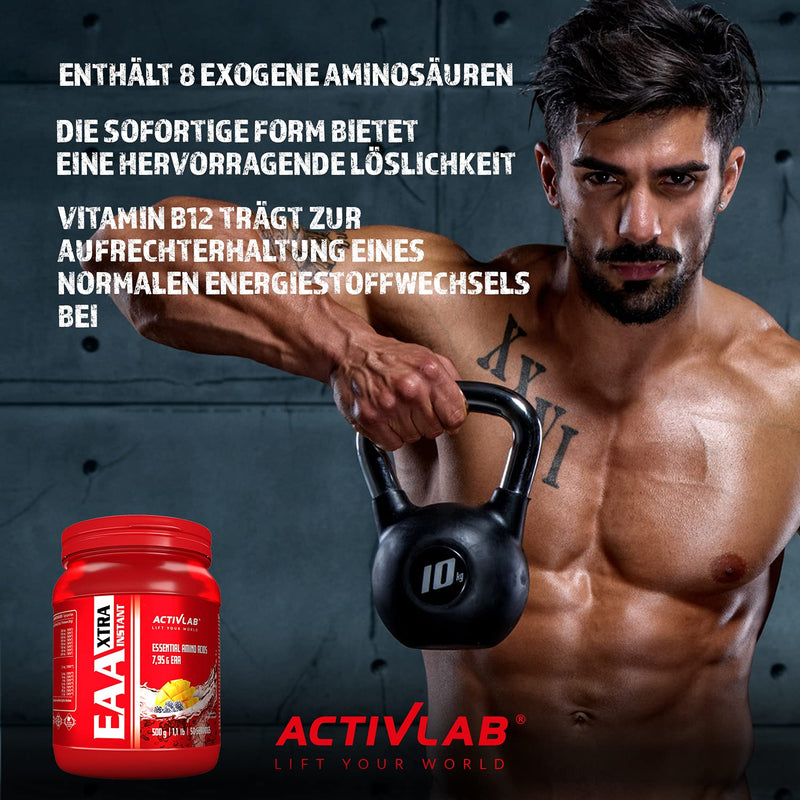 Activlab Eaa Xtra Instant | 500G | All 8 Essential Exogenous Amino Acids With B Vitamins | 50 Servings | Workout Drink - Mango Blackberry | Optimal Value, Made In Poland | Measuring Cup | Vegan - NewNest Australia