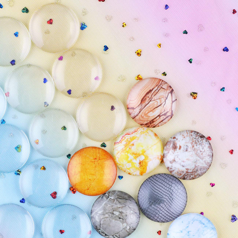 HAUTOCO 27pcs 35mm Clear Glass Cabochons 1 3/8" Inch Glass Dome Cabochon Tiles, Non-calibrated Round for DIY Cameo Photo Jewelry Making 1 3/8 Inch/35mm-27pcs - NewNest Australia