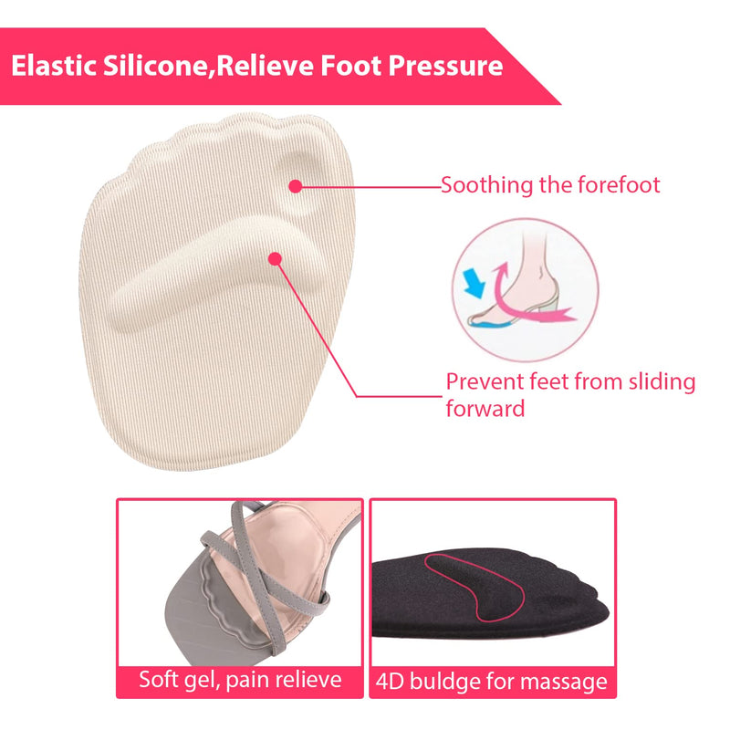 Gel Ball of Foot Cushion, 3 Pairs High Heels Shoes Inserts Forefoot Pads Foot Pain Relief Metatarsal Pads Reusable Ball of Foot Cushion for Women (Mixed Color 3 Pairs) Mixed Color 3 Pairs - NewNest Australia
