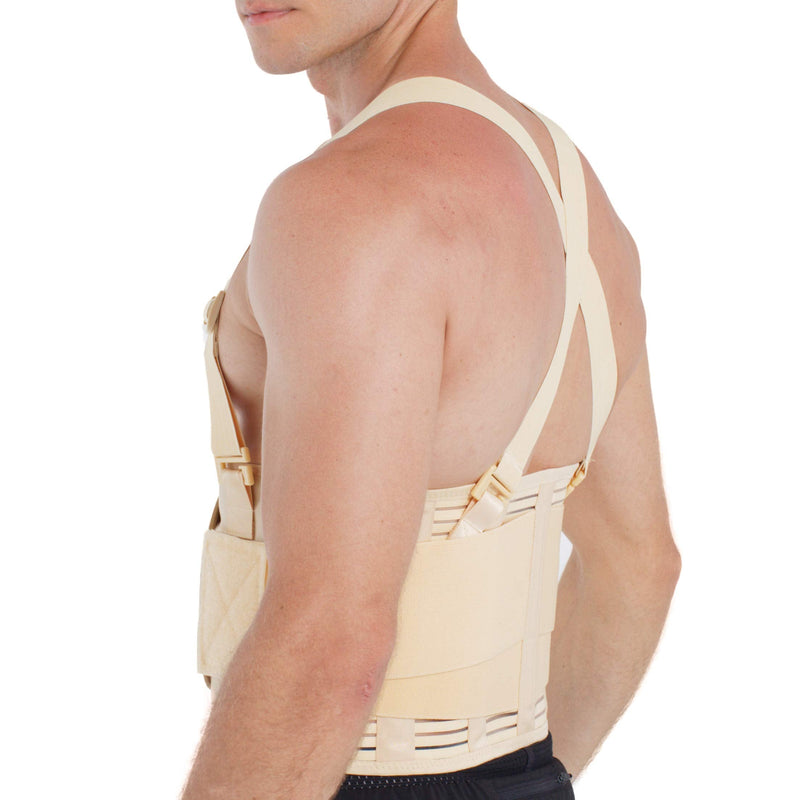 NeoTech Care Adjustable Back Brace Lumbar Support Belt with Suspenders, Black, Size L Large (Pack of 1) - NewNest Australia