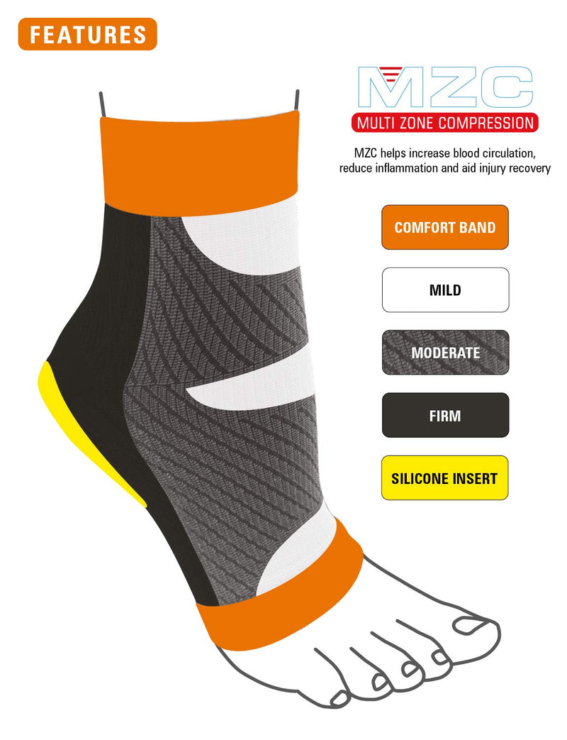 Neo G Plantar Fasciitis Compression Socks – Support for Plantar Fasciitis Symptoms, Heel and Arch Pain, Silicone Heel Cushioning for Everyday Relief – Class 1 Medical Grade – 1 Pair – Medium – Black MEDIUM: 20 - 23 CM / 7.9 - 9.1 IN - NewNest Australia