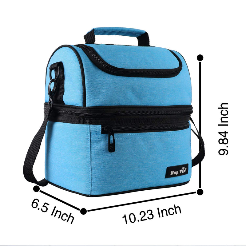 NewNest Australia - Hap Tim Lunch Box Insulated Lunch Bag Medium Size Cooler Tote Bag for Adult,Men,Women, Double Deck Cooler for Office/Picnic/Travel/Camping(16040-BL) Blue M 