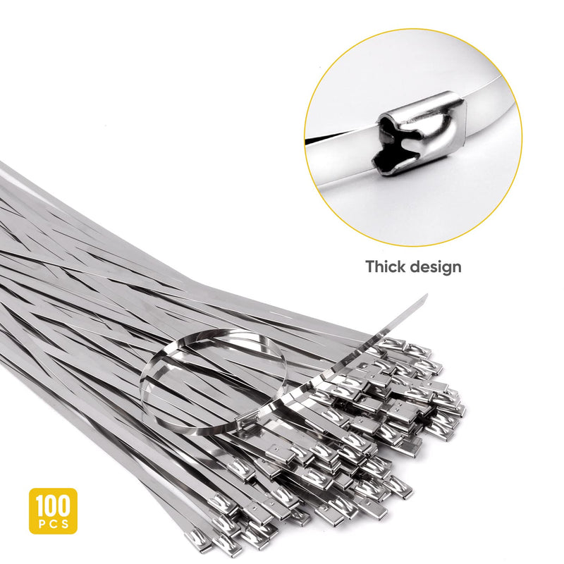 100 Pieces 11.8 Inches Metal Cable Zip Ties 7 Inch Miter Shears Suit?Metal Cutting Shears for Cutting Stainless Steel Cable Ties -Suitable For Gardens, Farms, Chain Link Fences, Vehicles, Etc. - NewNest Australia