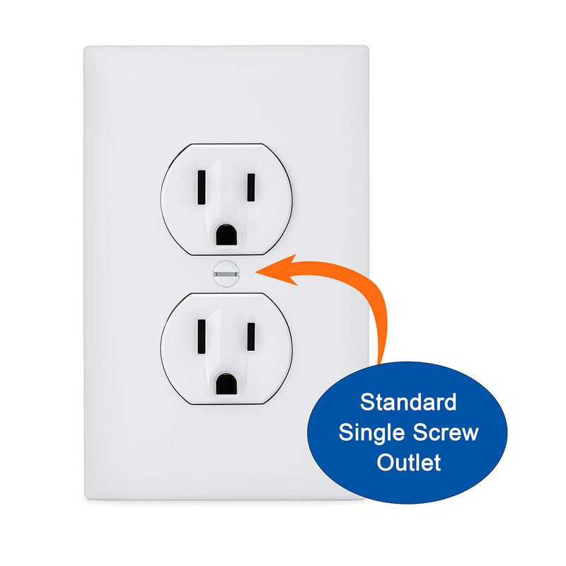 6-Pack Safety Innovations Self-Closing (1Screw) Standard Outlet Covers - an Alternative to Wall Socket Plugs for Child Proofing Outlets, (Espresso) - NewNest Australia